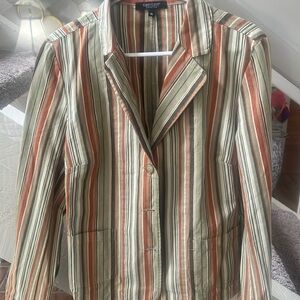 Karen Kane cotton striped lightweight blazer xl